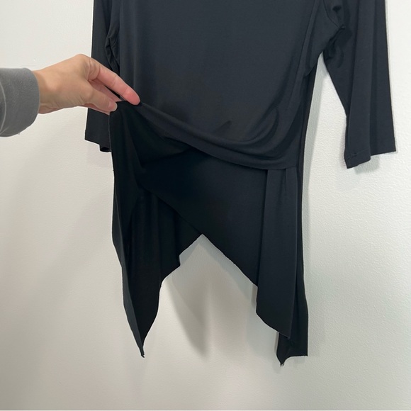 BENJAMIN JAY black raw tulip hem top size Small - Picture 3 of 11